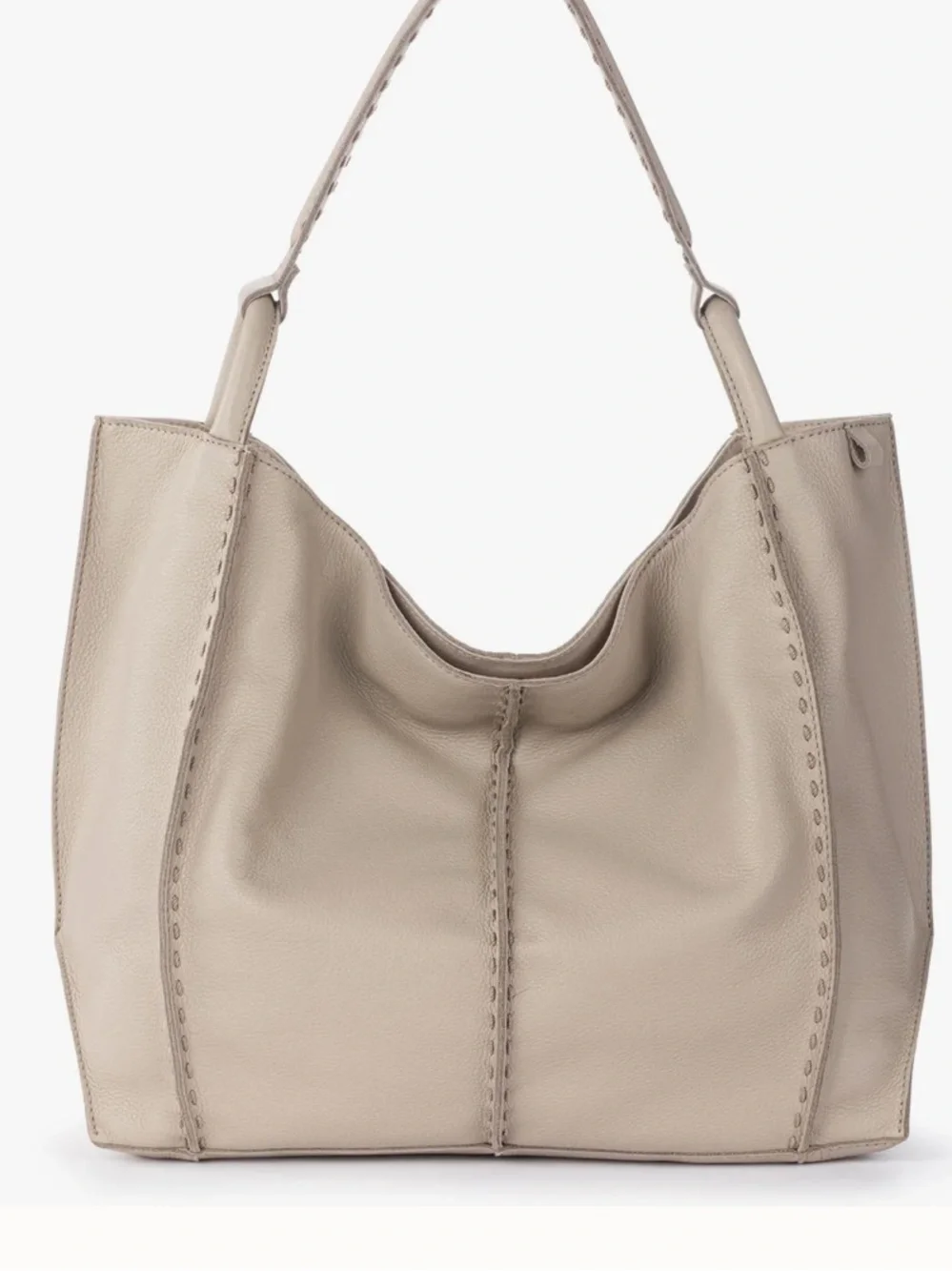 The Sak Los Feliz Large Tote Sand Beige Pebbled Leather Slouchy Shoulder Bag